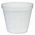 Food Containers, Squat, 8 oz, White, Foam, 1,000/Carton (8SJ12)