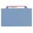 Smead Colored Top Tab Classification Folders, 1 Divider, Letter Size, Blue, 10/Box (13701)