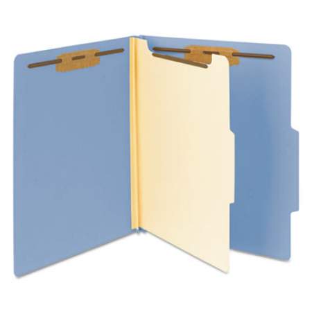Smead Colored Top Tab Classification Folders, 1 Divider, Letter Size, Blue, 10/Box (13701)