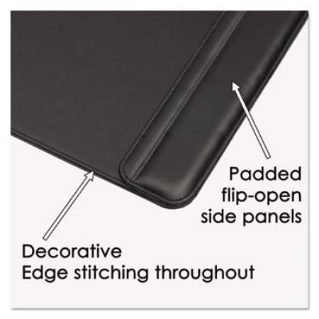 Artistic Sagamore Desk Pad w/Flip-Open Side Panels, 38 x 24, Black (513381)