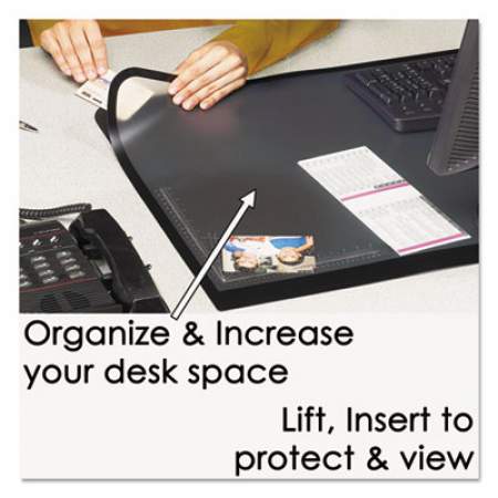 Artistic Lift-Top Pad Desktop Organizer with Clear Overlay, 31 x 20, Black (41200S)