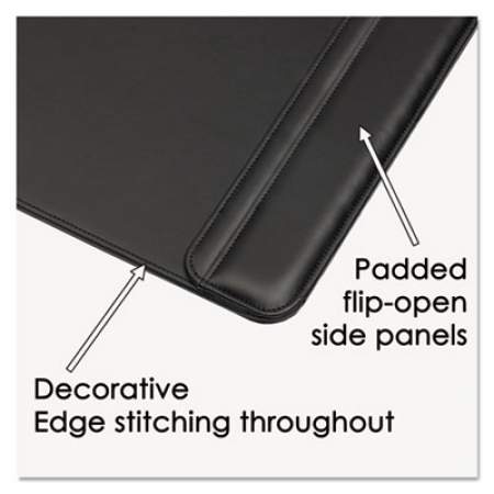Artistic Sagamore Desk Pad w/Flip-Open Side Panels, 36 x 20, Black (513361)