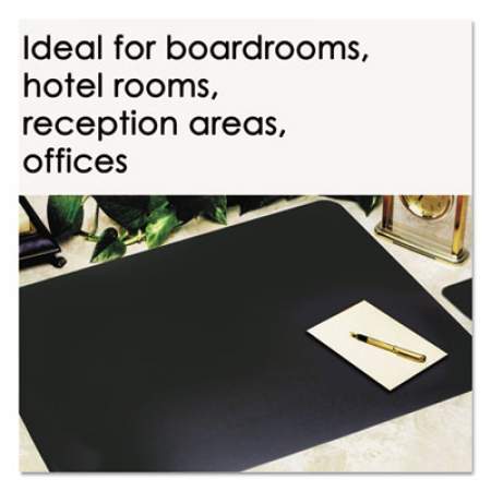 Artistic Leather Desk Pad w/Coaster, 20 x 36, Black (2036LE)