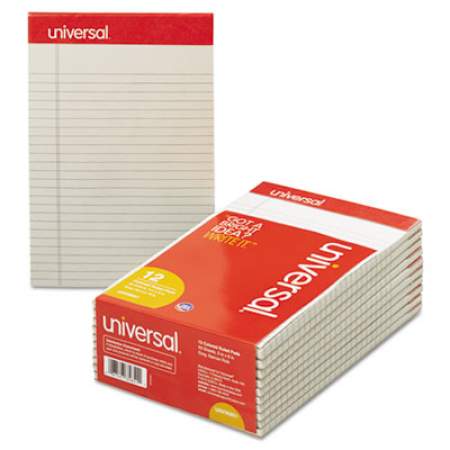 Universal Colored Perforated Ruled Writing Pads, Narrow Rule, 50 Gray 5 x 8 Sheets, Dozen (35851)