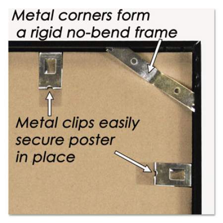 NuDell Metal Poster Frame, Plastic Face, 18 x 24, Black (31222)
