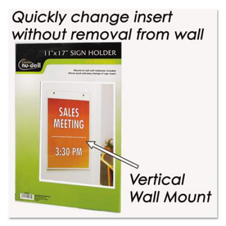 NuDell Clear Plastic Sign Holder, Wall Mount, 11 x 17 (38017Z)