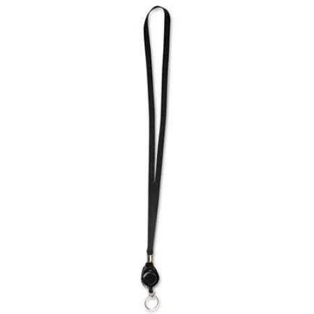 Advantus Lanyards with Retractable ID Reels, Ring Style, 34" Long, Black, 12/PK (75547)