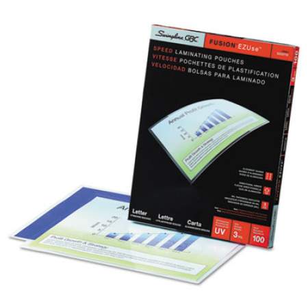 GBC EZUse Thermal Laminating Pouches, 3 mil, 9" x 11.5", Gloss Clear, 100/Box (3200715)