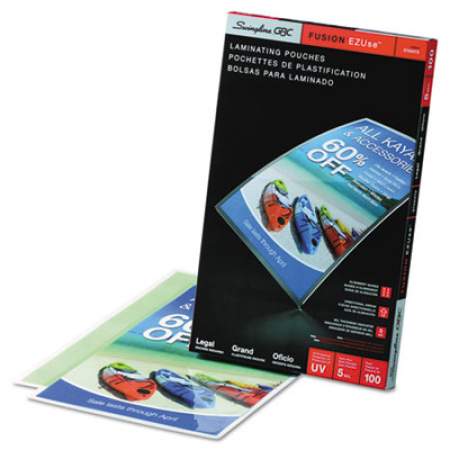 GBC EZUse Thermal Laminating Pouches, 5 mil, 9" x 14.5", Gloss Clear, 100/Box (3740473)