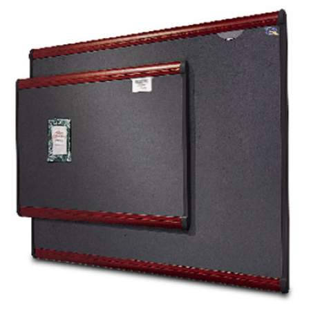 Quartet Prestige Bulletin Board, Diamond Mesh Fabric, 72 x 48, Gray/Mahogany Frame (B447M)