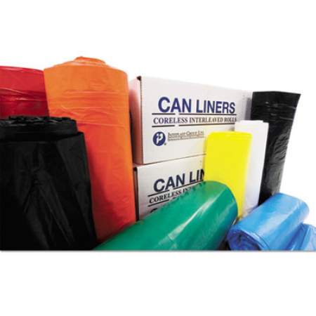 Inteplast Group High-Density Interleaved Commercial Can Liners, 33 gal, 11 microns, 33" x 40", Black, 500/Carton (S334011K)