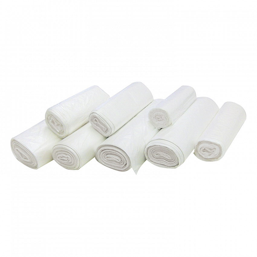 High-Density Commercial Can Liners, 7 gal, 6 mic, 20" x 22", Clear, Perforated Roll, 50 Bags/Roll, 40 Rolls/Carton (EC202206N)