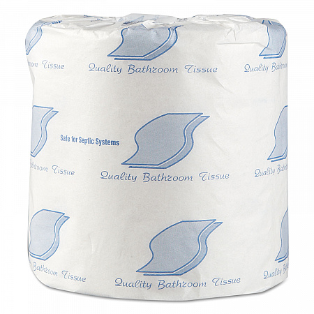 Standard Bath Tissue, Individually Wrapped Rolls, Septic Safe, 1-Ply, White, 1,000 Sheets/Roll, 96 Rolls/Carton (218)