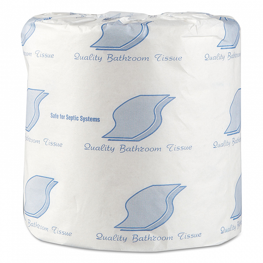 Standard Bath Tissue, Individually Wrapped Rolls, Septic Safe, 1-Ply, White, 1,000 Sheets/Roll, 96 Rolls/Carton (218)