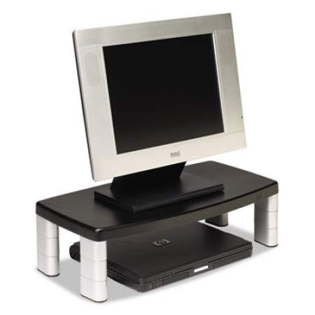 3M Extra-Wide Adjustable Monitor Stand, 20" x 12" x 1" to 5.78", Silver/Black, Supports 40 lbs (MS90B)
