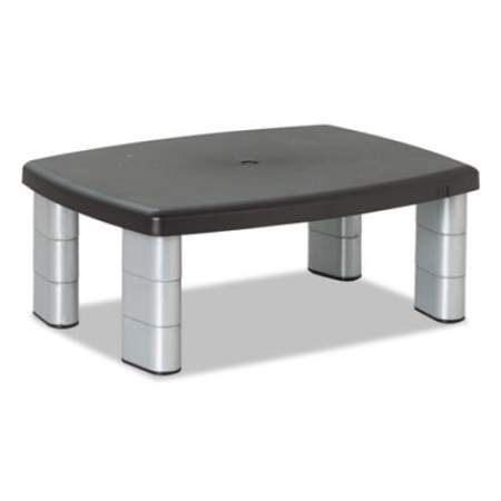 3M Adjustable Height Monitor Stand, 15" x 12" x 2.63" to 5.78", Black/Silver, Supports 80 lbs (MS80B)