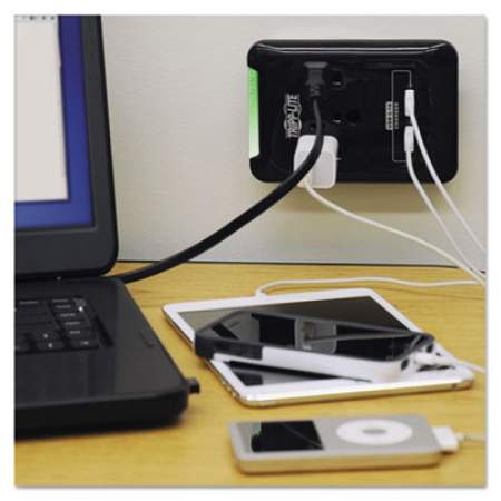 Tripp Lite Protect It! Surge Protector, 3 Outlets/2 USB, Direct Plug-In, 540 J, Black (SK30USB)