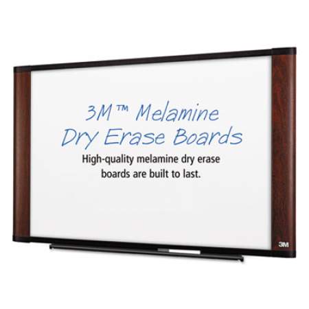 3M Melamine Dry Erase Board, 48 x 36, Mahogany Frame (M4836MY)