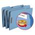 Smead Top Tab Colored 2-Fastener Folders, 1/3-Cut Tabs, Legal Size, Blue, 50/Box (17040)