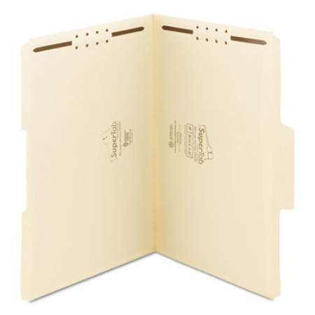 Smead SuperTab Reinforced Guide Height 2-Fastener Folders, 1/3-Cut Tabs, Legal Size, 11 pt. Manila, 50/Box (19535)