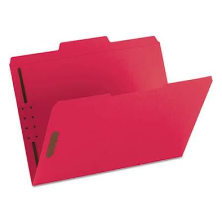 Smead Top Tab Colored 2-Fastener Folders, 1/3-Cut Tabs, Letter Size, Red, 50/Box (12740)