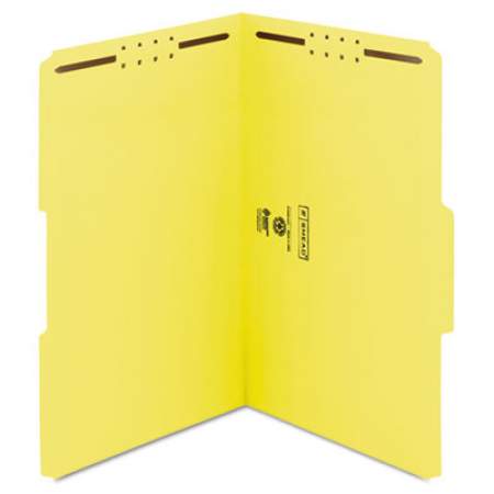 Smead Top Tab Colored 2-Fastener Folders, 1/3-Cut Tabs, Legal Size, Yellow, 50/Box (17940)