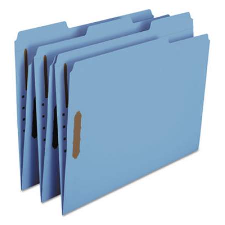 Smead Top Tab Colored 2-Fastener Folders, 1/3-Cut Tabs, Letter Size, Blue, 50/Box (12040)