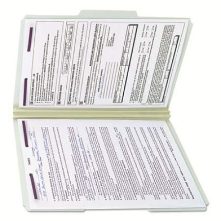 Smead Recycled Pressboard Folders with Two SafeSHIELD Coated Fasteners, 1/3-Cut Tabs, 2" Expansion, Legal Size, Gray-Green, 25/Box (19934)