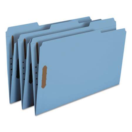 Smead Top Tab Colored 2-Fastener Folders, 1/3-Cut Tabs, Legal Size, Blue, 50/Box (17040)