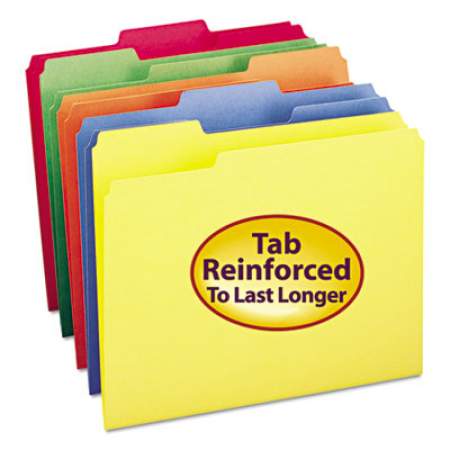 Smead Colored File Folders, 1/3-Cut Tabs, Letter Size, Orange, 100/Box (12543)