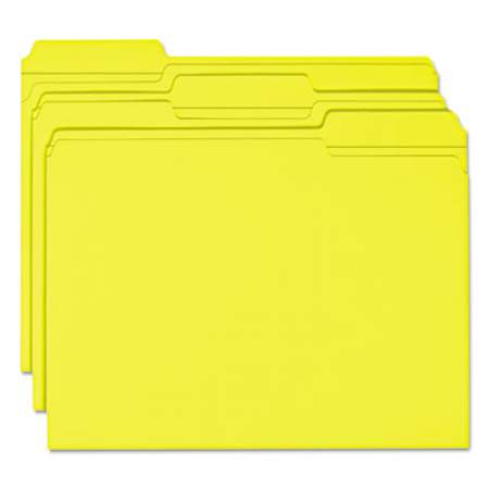 Smead Reinforced Top Tab Colored File Folders, 1/3-Cut Tabs, Letter Size, Yellow, 100/Box (12934)