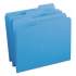 Smead Reinforced Top Tab Colored File Folders, 1/3-Cut Tabs, Letter Size, Blue, 100/Box (12034)