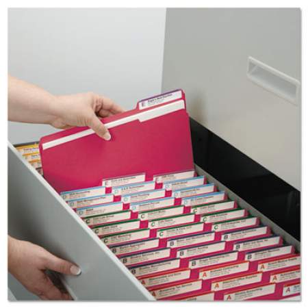 Smead Colored File Folders, 1/3-Cut Tabs, Letter Size, Red, 100/Box (12743)