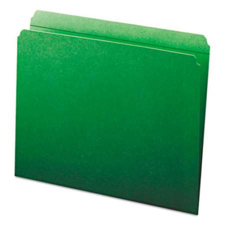 Smead Reinforced Top Tab Colored File Folders, Straight Tab, Letter Size, Green, 100/Box (12110)