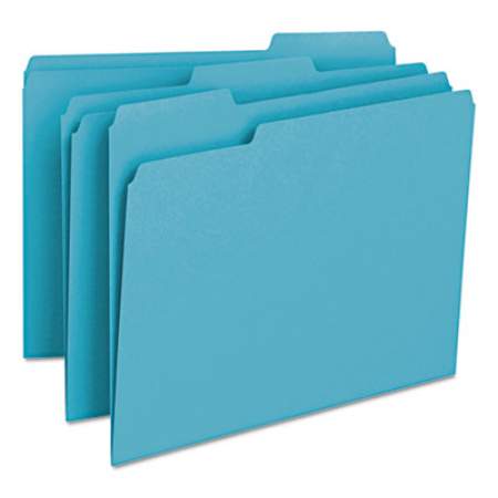 Smead Colored File Folders, 1/3-Cut Tabs, Letter Size, Teal, 100/Box (13143)