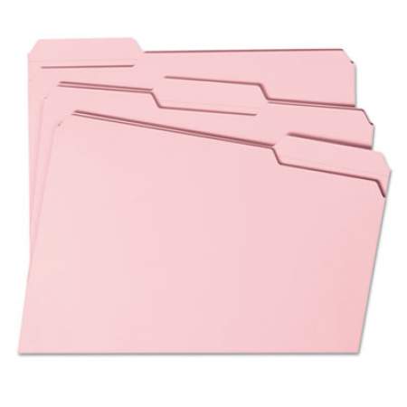 Smead Reinforced Top Tab Colored File Folders, 1/3-Cut Tabs, Letter Size, Pink, 100/Box (12634)