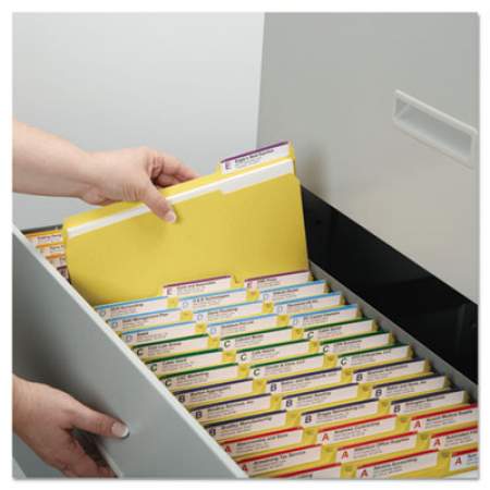 Smead Colored File Folders, 1/3-Cut Tabs, Letter Size, Yellow, 100/Box (12943)