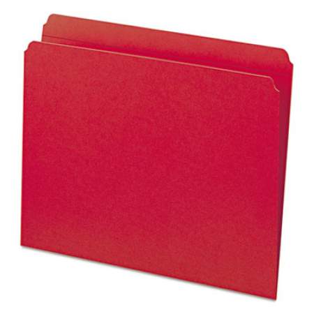 Smead Reinforced Top Tab Colored File Folders, Straight Tab, Letter Size, Red, 100/Box (12710)