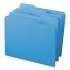 Smead Reinforced Top Tab Colored File Folders, 1/3-Cut Tabs, Letter Size, Blue, 100/Box (12034)