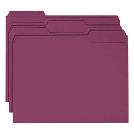 Smead Colored File Folders, 1/3-Cut Tabs, Letter Size, Maroon, 100/Box (13093)