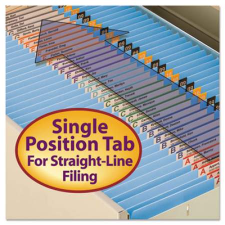 Smead Reinforced Top Tab Colored File Folders, Straight Tab, Letter Size, Blue, 100/Box (12010)