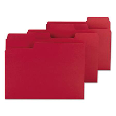 Smead SuperTab Colored File Folders, 1/3-Cut Tabs, Letter Size, 11 pt. Stock, Red, 100/Box (11983)