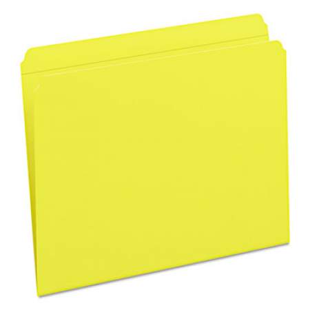 Smead Reinforced Top Tab Colored File Folders, Straight Tab, Letter Size, Yellow, 100/Box (12910)