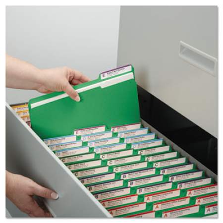 Smead Colored File Folders, 1/3-Cut Tabs, Letter Size, Green, 100/Box (12143)