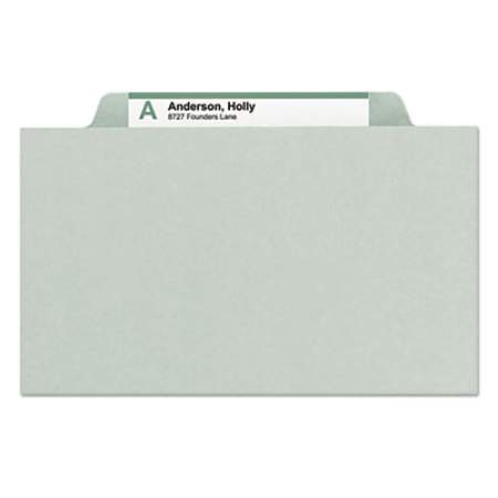 Smead Expanding Recycled Heavy Pressboard Folders, 1/3-Cut Tabs, 1" Expansion, Letter Size, Gray-Green, 25/Box (13230)