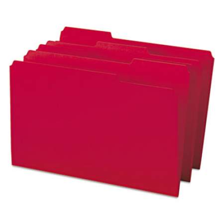 Smead Colored File Folders, 1/3-Cut Tabs, Legal Size, Red, 100/Box (17743)