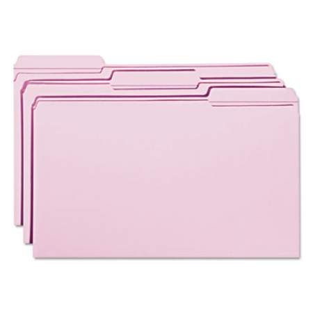 Smead Reinforced Top Tab Colored File Folders, 1/3-Cut Tabs, Legal Size, Lavender, 100/Box (17434)