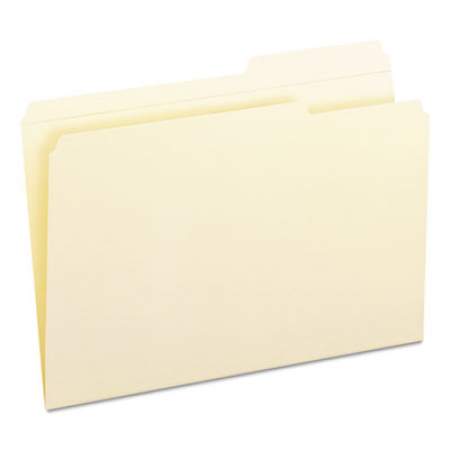 Smead Reinforced Guide Height File Folders, 2/5-Cut Tabs, Right of Center, Legal Size, Manila, 100/Box (15386)
