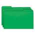 Smead Reinforced Top Tab Colored File Folders, 1/3-Cut Tabs, Legal Size, Green, 100/Box (17134)