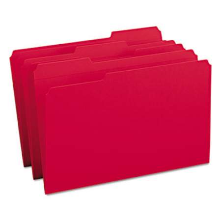 Smead Reinforced Top Tab Colored File Folders, 1/3-Cut Tabs, Legal Size, Red, 100/Box (17734)